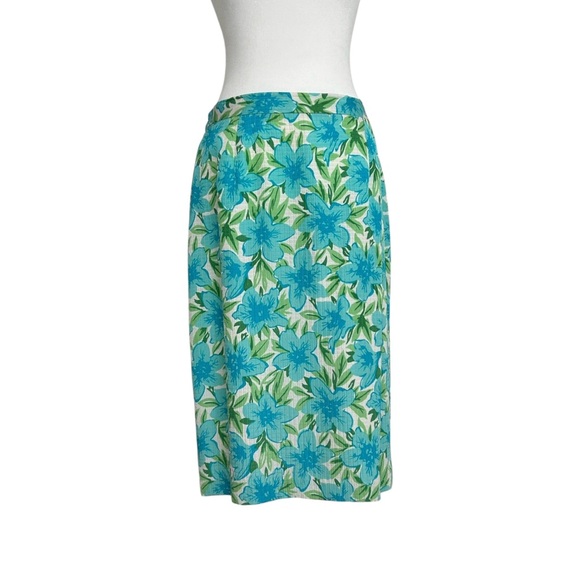 Talbots Dresses & Skirts - Vintage Talbots Pure Silk Quilted Floral Botanical Coastal Resort Skirt (10)